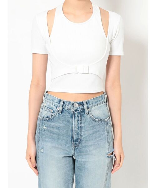 GYDA(ジェイダ)の「アンダー バックル コルセットTOPS(Tシャツ/カットソー・レディース・ブラック/オフホワイト/オレンジ・FREE)」の15枚目の写真