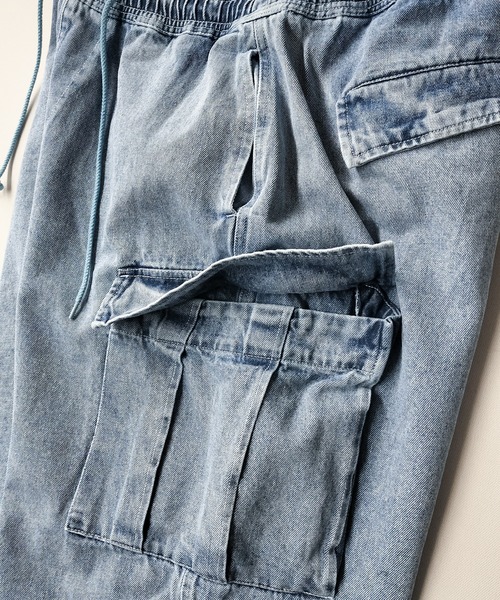 Starting Over(スターティングオーバー)の「12オンスデニム ヴィンテージライク イージーワイドカーゴパンツ(デニムパンツ・メンズ・ケミカルウォッシュ/インディゴブルー/ブルー/ブラック/ブラック系その他・M/L/XL)」の12枚目の写真