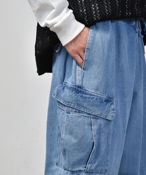Starting Over(スターティングオーバー)の「12オンスデニム ヴィンテージライク イージーワイドカーゴパンツ(デニムパンツ・メンズ・ケミカルウォッシュ/インディゴブルー/ブルー/ブラック/ブラック系その他・M/L/XL)」の17枚目の写真