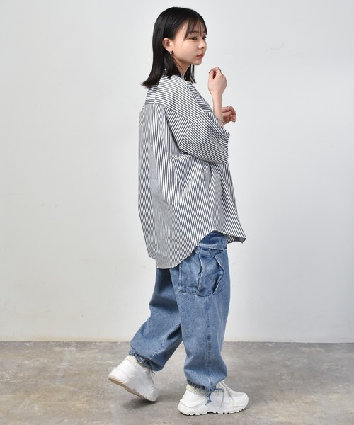 Starting Over(スターティングオーバー)の「12オンスデニム ヴィンテージライク イージーワイドカーゴパンツ(デニムパンツ・メンズ・ケミカルウォッシュ/インディゴブルー/ブルー/ブラック/ブラック系その他・M/L/XL)」の22枚目の写真