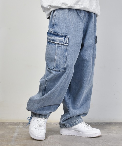 Starting Over(スターティングオーバー)の「12オンスデニム ヴィンテージライク イージーワイドカーゴパンツ(デニムパンツ・メンズ・ケミカルウォッシュ/インディゴブルー/ブルー/ブラック/ブラック系その他・M/L/XL)」の21枚目の写真