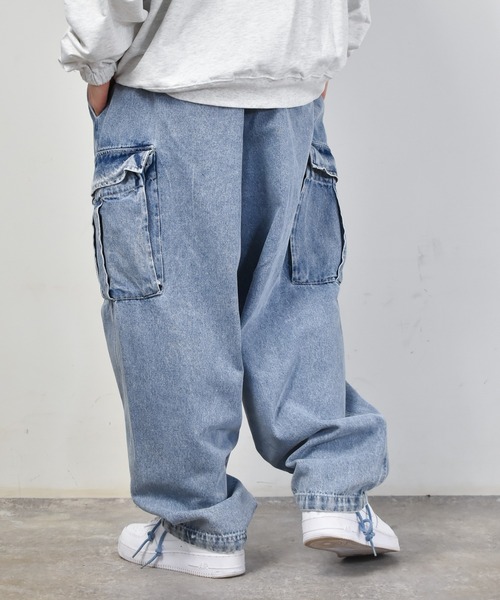 Starting Over(スターティングオーバー)の「12オンスデニム ヴィンテージライク イージーワイドカーゴパンツ(デニムパンツ・メンズ・ケミカルウォッシュ/インディゴブルー/ブルー/ブラック/ブラック系その他・M/L/XL)」の20枚目の写真