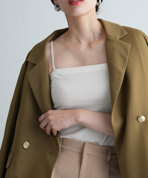 COLONY 2139(コロニートゥーワンスリーナイン)の「カップ付きリブチューブトップ(キャミソール・レディース・アイボリー/ブラック/モカ・LARGE/MEDIUM/SMALL)」の13枚目の写真