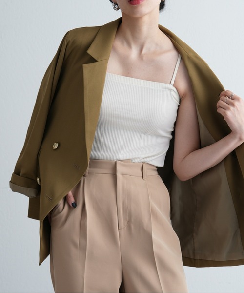 COLONY 2139(コロニートゥーワンスリーナイン)の「カップ付きリブチューブトップ(キャミソール・レディース・アイボリー/ブラック/モカ・LARGE/MEDIUM/SMALL)」の14枚目の写真