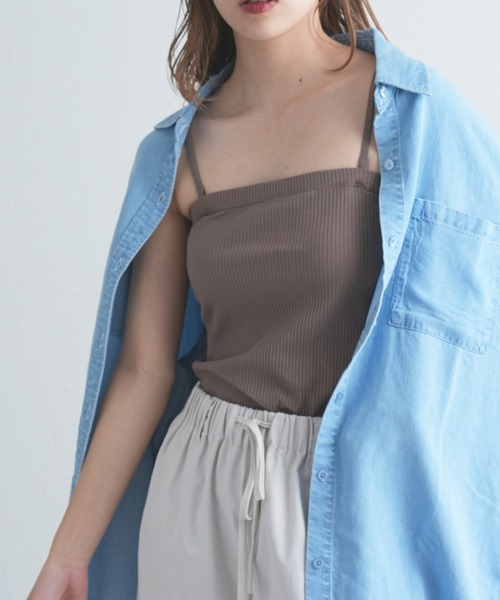 COLONY 2139(コロニートゥーワンスリーナイン)の「カップ付きリブチューブトップ(キャミソール・レディース・アイボリー/ブラック/モカ・LARGE/MEDIUM/SMALL)」の22枚目の写真