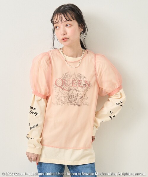 FREAK'S STORE（フリークスストア）の「QUEEN 袖プリントロンＴ（Tシャツ/カットソー・レディース・ナチュラル・ﾌﾘ-）」の7枚目の写真