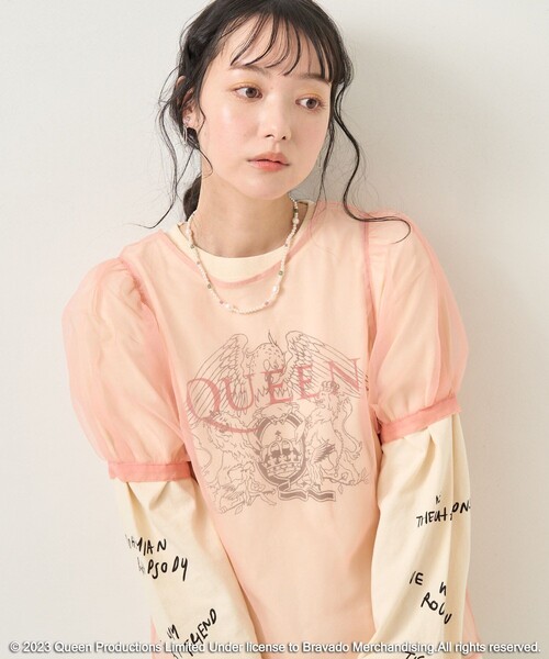 FREAK'S STORE（フリークスストア）の「QUEEN 袖プリントロンＴ（Tシャツ/カットソー・レディース・ナチュラル・ﾌﾘ-）」の8枚目の写真