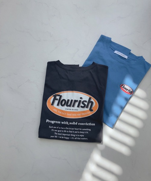 AS KNOW AS plus（アズノゥアズプラス）の「○楕円ロゴ刺繍 プリントロンＴ（Tシャツ/カットソー・レディース・オフホワイト/ミント/オートミール/スミクロ/ベージュ系/ブルーグレー/ホワイト系/ブラック系/ブルー系3/ホワイト系3/ブラック系3/アイボリー系3/アイボリー系4/ホワイト系4/ブラック系4/ブラウン系4/ブラック系5/アイボリー系5/ブルー系5・FREE）」の8枚目の写真