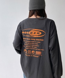 ○楕円ロゴ刺繍 プリントロンＴ