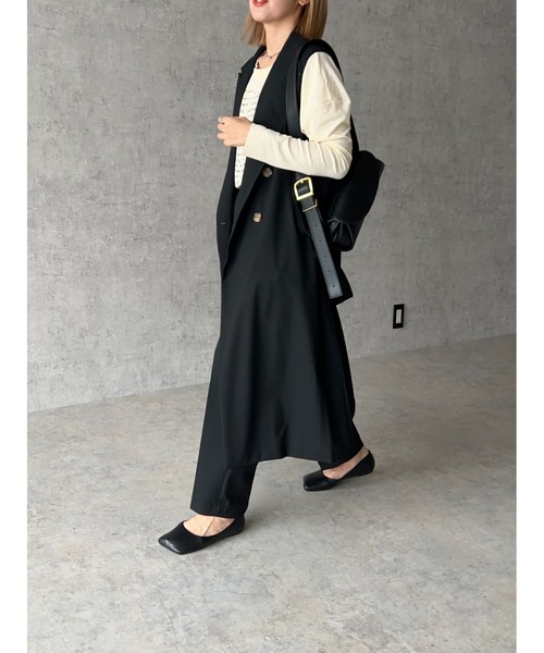 owndaily（オンデイリー）の「ストレッチテーパードタックパンツ（その他パンツ・レディース・グレー/ブラック/ベージュ・MEDIUM/LARGE）」の18枚目の写真