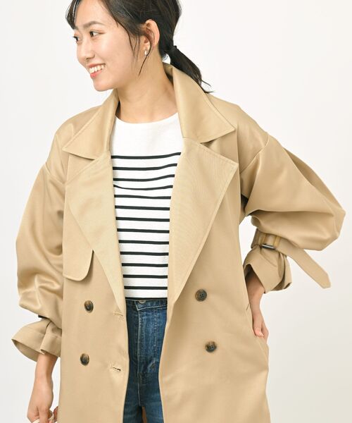rps（アールピーエス）の「ボリューム袖トレンチコート（トレンチコート・レディース・グレイッシュベージュ/アイボリー/ベージュ・フリー）」の10枚目の写真