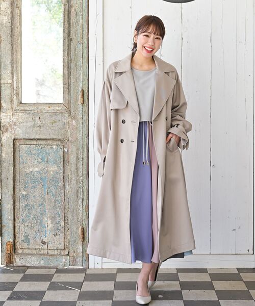 rps（アールピーエス）の「ボリューム袖トレンチコート（トレンチコート・レディース・グレイッシュベージュ/アイボリー/ベージュ・フリー）」の20枚目の写真