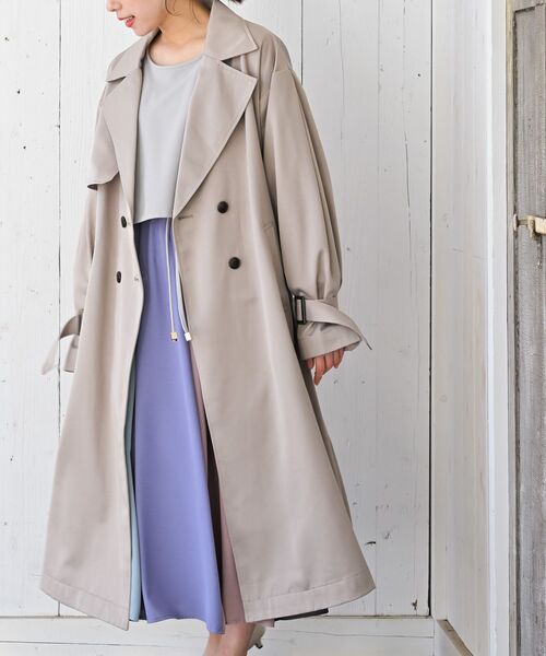 rps（アールピーエス）の「ボリューム袖トレンチコート（トレンチコート・レディース・グレイッシュベージュ/アイボリー/ベージュ・フリー）」の21枚目の写真