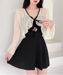 Dalfwin | 2点セットボレロラッシュガード付きフリルワンピース水着(水着)