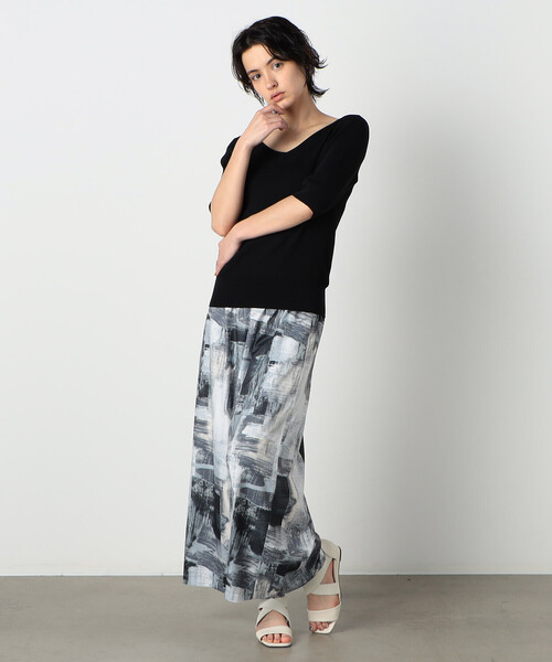 COMME CA ISM(コムサイズム)の「プリント ワイドパンツ(その他パンツ・レディース・ブラック/ブルー/カーキ・LARGE/MEDIUM)」の6枚目の写真