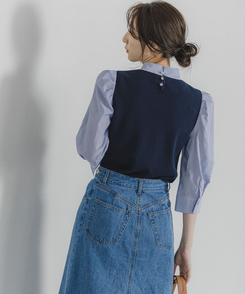 Andemiu（アンデミュウ）の「イソザイパフニット191296（ニット/セーター・レディース・アイボリー/ライトグレー/イエロー/ネイビー・FREE）」の11枚目の写真