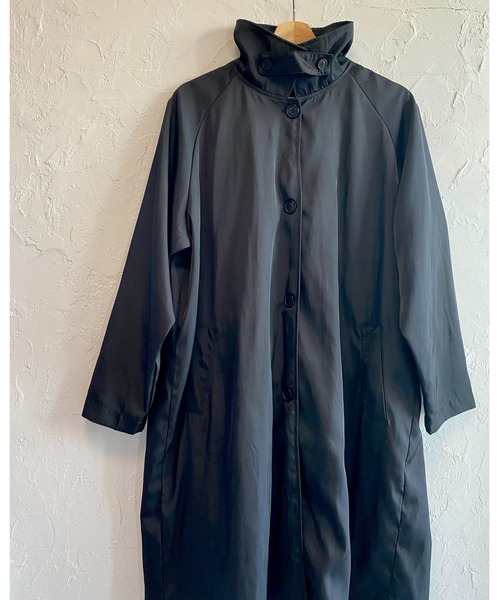 She's Closet（シーズクローゼット）の「2WAYミドル丈ラグランスリーブAラインスタンドカラーステンカラーコート（ステンカラーコート・レディース・ブラック/カーキ/ベージュ・FREE）」の19枚目の写真