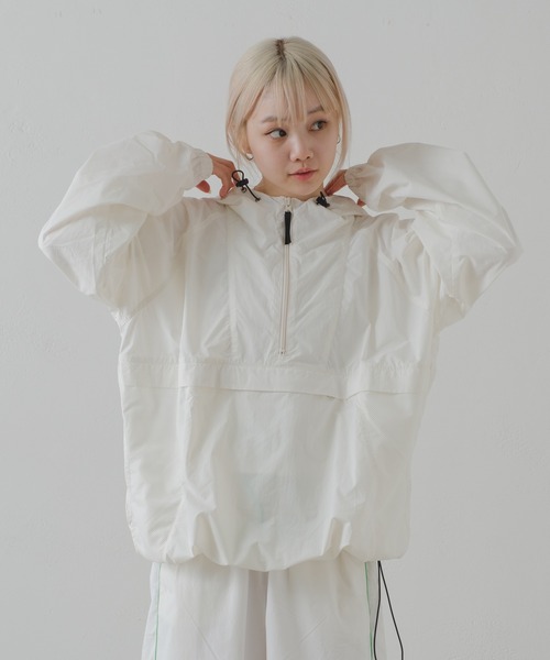 Kastane（カスタネ）の「【DISCUS別注】ナイロンアノラック（ナイロンジャケット・レディース・ホワイト/レッド・FREE）」の4枚目の写真