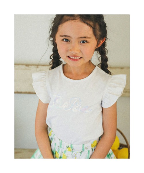 BeBe（ベベ）の「スパンコールロゴプリント Tシャツ(100~150cm)（Tシャツ/カットソー・キッズ・ブラック/ホワイト・140/120/100/150/110/130）」の16枚目の写真