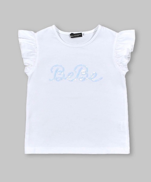 BeBe（ベベ）の「スパンコールロゴプリント Tシャツ(100~150cm)（Tシャツ/カットソー・キッズ・ブラック/ホワイト・140/120/100/150/110/130）」の7枚目の写真