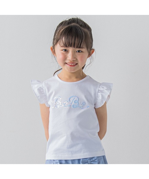 BeBe（ベベ）の「スパンコールロゴプリント Tシャツ(100~150cm)（Tシャツ/カットソー・キッズ・ブラック/ホワイト・140/120/100/150/110/130）」の22枚目の写真