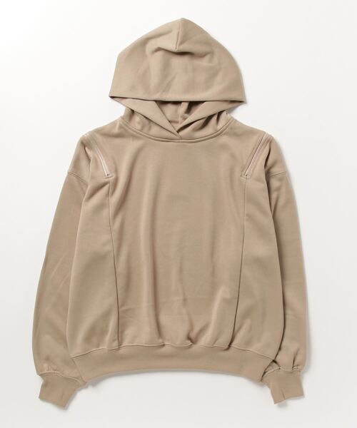 TIGORA by BEAMS DESIGN(ティゴラバイビームスデザイン)の「ティゴラ ビームス TIGORA BEAMS ドライ裏毛プルパーカ(パーカー・レディース・ピンク/ベージュ・L/M/XL/S)」の1枚目の写真