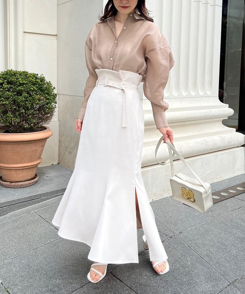 one after another NICE CLAUP（ワンアフターアナザーナイスクラップ）の「ケープが取り外せる/マルチウェイシアーシャツ（シャツ/ブラウス・レディース・モカ/ピンク系その他/オフホワイト/ブルー系その他・FREE）」の11枚目の写真