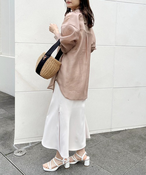 one after another NICE CLAUP（ワンアフターアナザーナイスクラップ）の「ケープが取り外せる/マルチウェイシアーシャツ（シャツ/ブラウス・レディース・モカ/ピンク系その他/オフホワイト/ブルー系その他・FREE）」の17枚目の写真