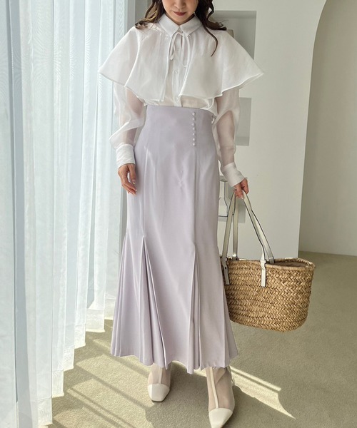 one after another NICE CLAUP（ワンアフターアナザーナイスクラップ）の「ケープが取り外せる/マルチウェイシアーシャツ（シャツ/ブラウス・レディース・モカ/ピンク系その他/オフホワイト/ブルー系その他・FREE）」の19枚目の写真