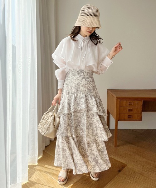 one after another NICE CLAUP（ワンアフターアナザーナイスクラップ）の「ケープが取り外せる/マルチウェイシアーシャツ（シャツ/ブラウス・レディース・モカ/ピンク系その他/オフホワイト/ブルー系その他・FREE）」の21枚目の写真