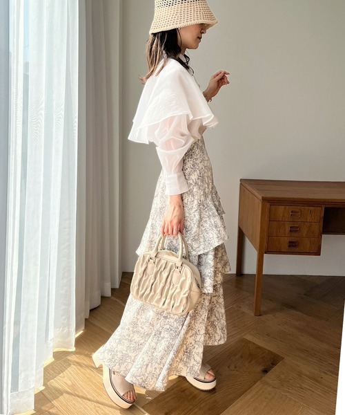 one after another NICE CLAUP（ワンアフターアナザーナイスクラップ）の「ケープが取り外せる/マルチウェイシアーシャツ（シャツ/ブラウス・レディース・モカ/ピンク系その他/オフホワイト/ブルー系その他・FREE）」の22枚目の写真