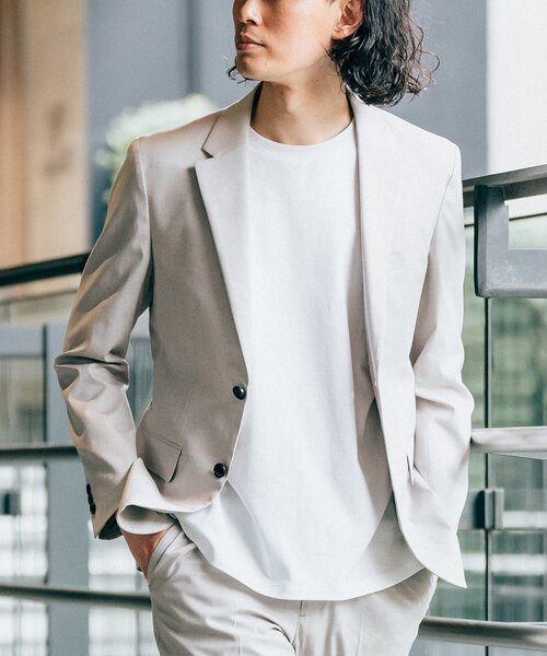 EDIFICE（エディフィス）の「C/F シャークスキン 2ボタン ジャケット【セットアップ着用可】（テーラードジャケット・メンズ・チャコールグレー/ブラウン/ベージュ/ネイビー・LARGE/SMALL/MEDIUM/X-LARGE）」の3枚目の写真