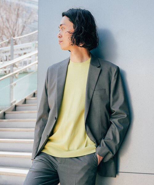 EDIFICE（エディフィス）の「C/F シャークスキン 2ボタン ジャケット【セットアップ着用可】（テーラードジャケット・メンズ・チャコールグレー/ブラウン/ベージュ/ネイビー・LARGE/SMALL/MEDIUM/X-LARGE）」の6枚目の写真