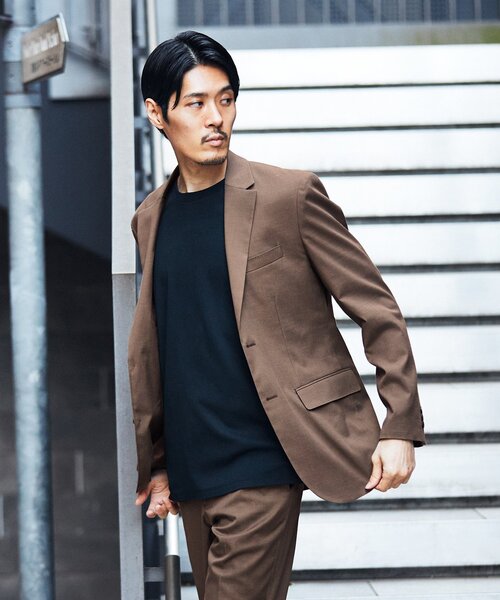 EDIFICE（エディフィス）の「C/F シャークスキン 2ボタン ジャケット【セットアップ着用可】（テーラードジャケット・メンズ・チャコールグレー/ブラウン/ベージュ/ネイビー・LARGE/SMALL/MEDIUM/X-LARGE）」の8枚目の写真