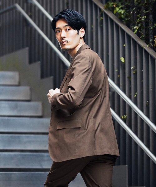 EDIFICE（エディフィス）の「C/F シャークスキン 2ボタン ジャケット【セットアップ着用可】（テーラードジャケット・メンズ・チャコールグレー/ブラウン/ベージュ/ネイビー・LARGE/SMALL/MEDIUM/X-LARGE）」の9枚目の写真