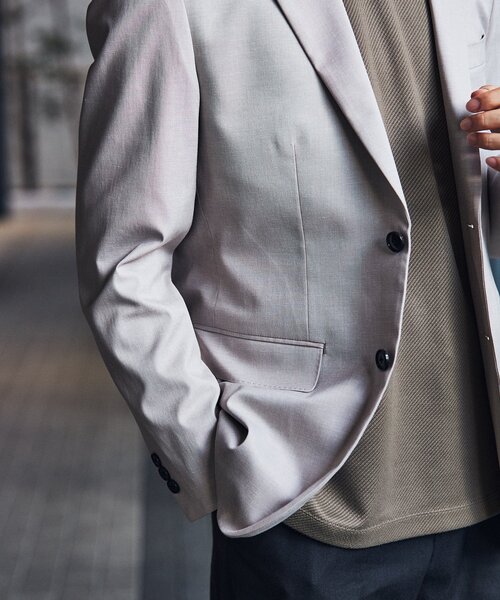 EDIFICE（エディフィス）の「C/F シャークスキン 2ボタン ジャケット【セットアップ着用可】（テーラードジャケット・メンズ・チャコールグレー/ブラウン/ベージュ/ネイビー・LARGE/SMALL/MEDIUM/X-LARGE）」の13枚目の写真