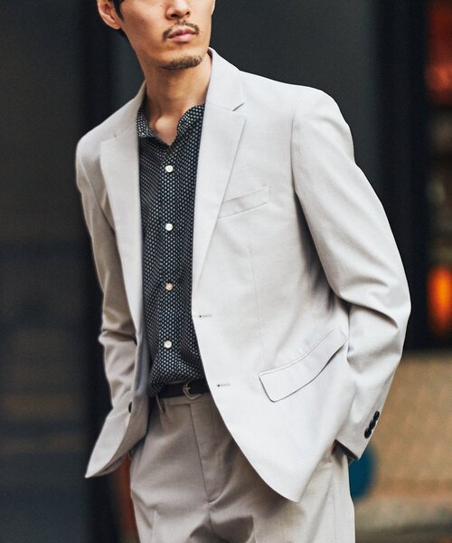 EDIFICE（エディフィス）の「C/F シャークスキン 2ボタン ジャケット【セットアップ着用可】（テーラードジャケット・メンズ・チャコールグレー/ブラウン/ベージュ/ネイビー・LARGE/SMALL/MEDIUM/X-LARGE）」の17枚目の写真