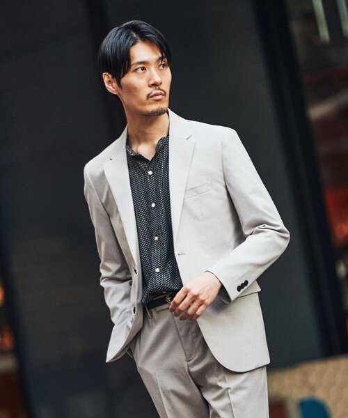 EDIFICE（エディフィス）の「C/F シャークスキン 2ボタン ジャケット【セットアップ着用可】（テーラードジャケット・メンズ・チャコールグレー/ブラウン/ベージュ/ネイビー・LARGE/SMALL/MEDIUM/X-LARGE）」の18枚目の写真