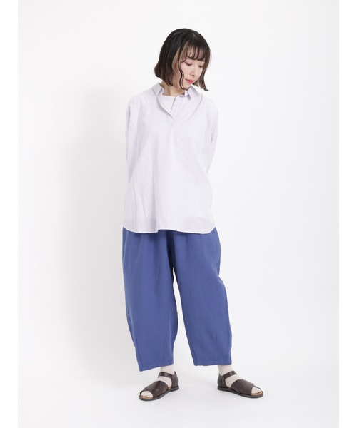 Samansa Mos2（サマンサ モスモス）の「裾タックパンツ（その他パンツ・レディース・キナリ/ブルー/カーキ/ダークブラウン・ﾌﾘ-）」の10枚目の写真