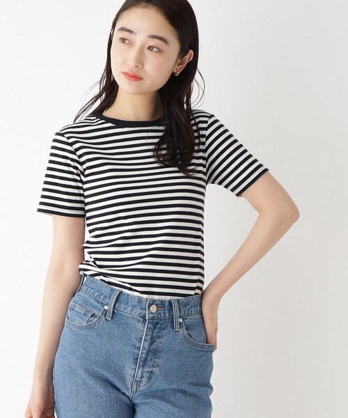 OPAQUE.CLIP(オペークドットクリップ)の「◆【大草直子さんコラボ】クルーネックTシャツ(Tシャツ/カットソー・レディース・ブラック/ベビーピンク/ホワイト系その他3/ホワイト系・36/38/40)」の2枚目の写真