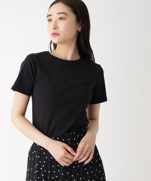 OPAQUE.CLIP(オペークドットクリップ)の「◆【大草直子さんコラボ】クルーネックTシャツ(Tシャツ/カットソー・レディース・ブラック/ベビーピンク/ホワイト系その他3/ホワイト系・36/38/40)」の1枚目の写真