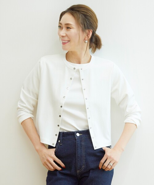 OPAQUE.CLIP(オペークドットクリップ)の「◆【大草直子さんコラボ】クルーネックTシャツ(Tシャツ/カットソー・レディース・ブラック/ベビーピンク/ホワイト系その他3/ホワイト系・36/38/40)」の8枚目の写真