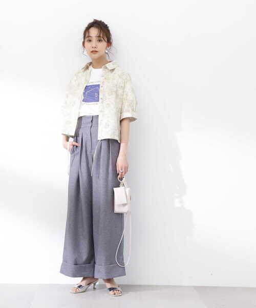 N.(N. Natural Beauty Basic)(エヌエヌナチュラルビューティーベーシック)の「プリントTシャツ(Tシャツ/カットソー・レディース・ホワイト/ベージュ・MEDIUM)」の5枚目の写真