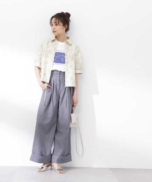 N.(N. Natural Beauty Basic)(エヌエヌナチュラルビューティーベーシック)の「プリントTシャツ(Tシャツ/カットソー・レディース・ホワイト/ベージュ・MEDIUM)」の6枚目の写真