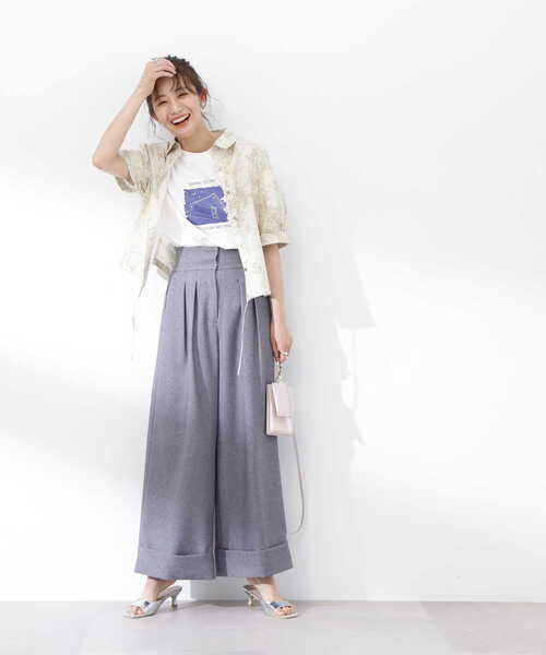 N.(N. Natural Beauty Basic)(エヌエヌナチュラルビューティーベーシック)の「プリントTシャツ(Tシャツ/カットソー・レディース・ホワイト/ベージュ・MEDIUM)」の7枚目の写真