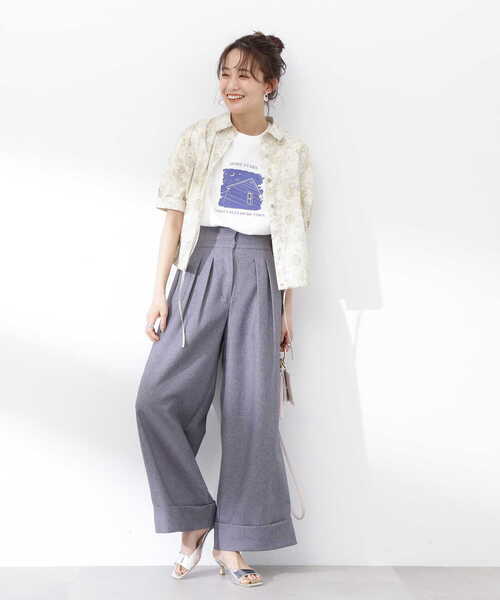 N.(N. Natural Beauty Basic)(エヌエヌナチュラルビューティーベーシック)の「プリントTシャツ(Tシャツ/カットソー・レディース・ホワイト/ベージュ・MEDIUM)」の8枚目の写真