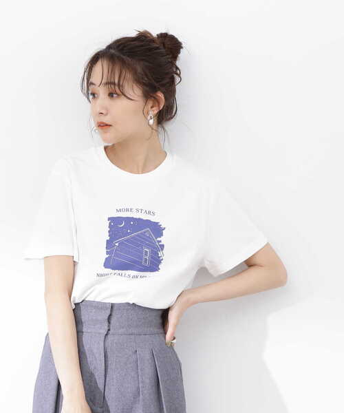 N.(N. Natural Beauty Basic)(エヌエヌナチュラルビューティーベーシック)の「プリントTシャツ(Tシャツ/カットソー・レディース・ホワイト/ベージュ・MEDIUM)」の9枚目の写真