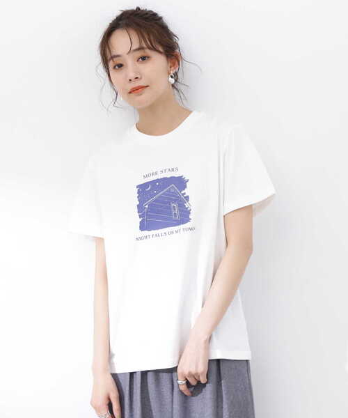 N.(N. Natural Beauty Basic)(エヌエヌナチュラルビューティーベーシック)の「プリントTシャツ(Tシャツ/カットソー・レディース・ホワイト/ベージュ・MEDIUM)」の10枚目の写真
