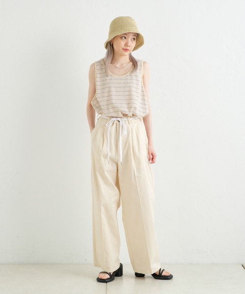 WHIMSIC(ウィムジック)の「【UNISEX】ハンドニッティングペーパーハット(ハット・メンズ・ブラック/ベージュ/アイボリー・FREE)」の4枚目の写真