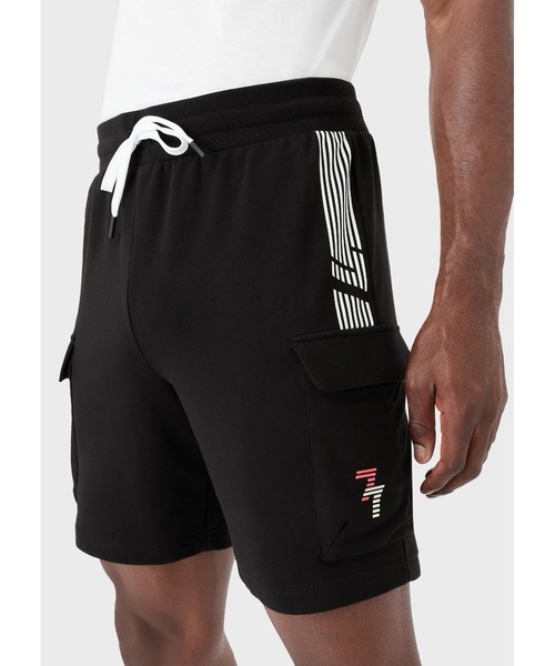 EMPORIO ARMANI EA7（エンポリオアルマーニイーエーセブン）の「【エンポリオ アルマーニ EA7】7 Lines カーゴバミューダパンツ 再生コットン製（カーゴパンツ・メンズ・ホワイト/ブラック・LARGE/MEDIUM/SMALL/X-LARGE/X-SMALL）」の3枚目の写真